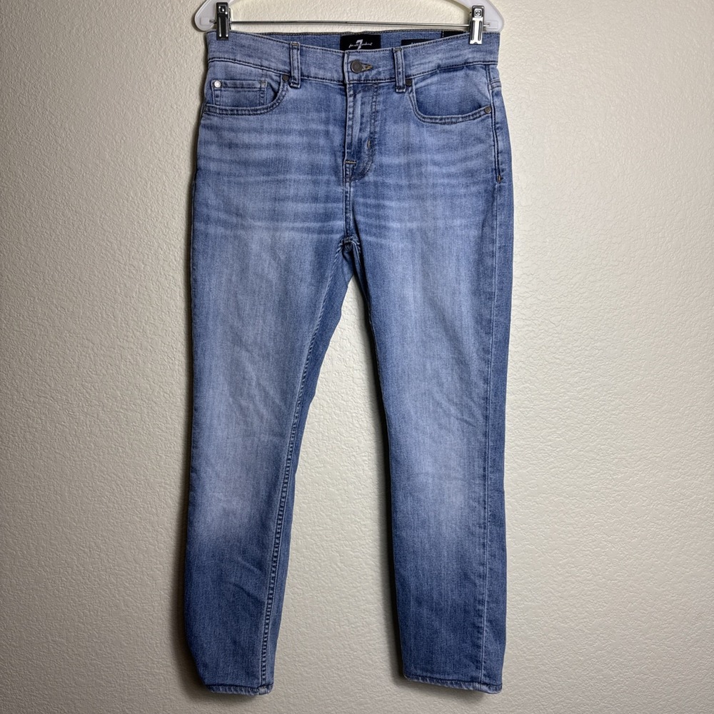 7 For All Mankind Paxtyn Mens 30 Skinny Jeans Stretch Light Wash Blue Denim Fit
